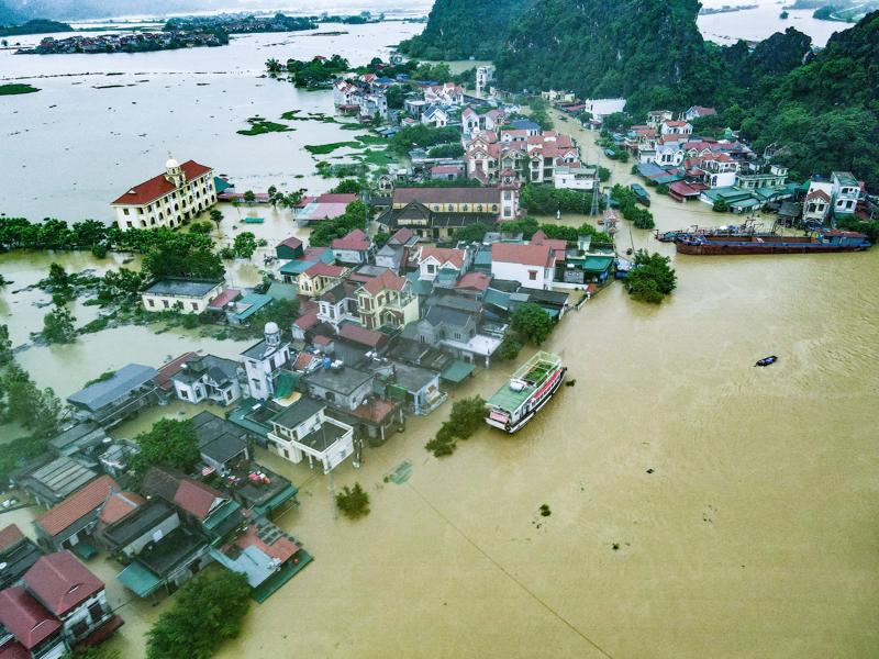 Ninh Bình trong cơn bão số 3. Ảnh VTV.vn