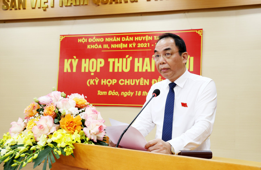 Ông Trần Thái Sơn - Phó Bí thư Thường trực Huyện ủy, tân Chủ tịch UBND huyện Tam Đảo.