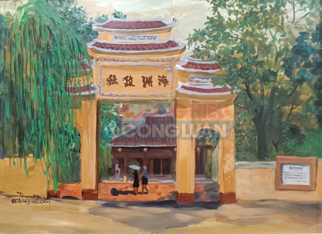 Tác phẩm: Cổng thành Điện Hải, kích thước: 60 x 80 (cm), chất liệu Acrylic -Tác giả: Lê Ngân Thủy