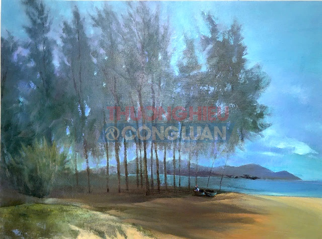 Tác phẩm: Bãi dương Xuân Thiều, kích thước: 60 x 80 (cm), chất liệu Acrylic- Tác giả: Nguyễn Quang Hiệp