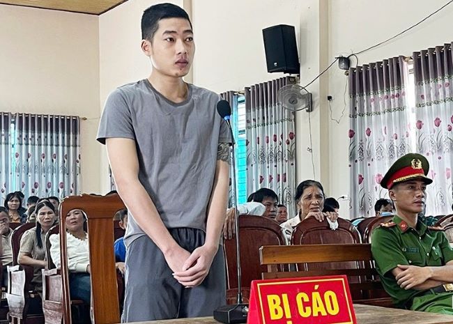 Bị cáo Lê Viết Cường tại phiên tòa.