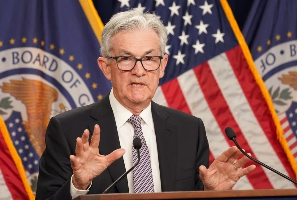 Chủ tịch Fed Jerome Powell trong một cuộc họp báo.