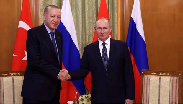 Tổng thống Thổ Nhĩ Kỳ Recep Tayyip Erdogan và người đồng cấp Nga Vladimir Putin. (Ảnh: AFP/Getty Images)