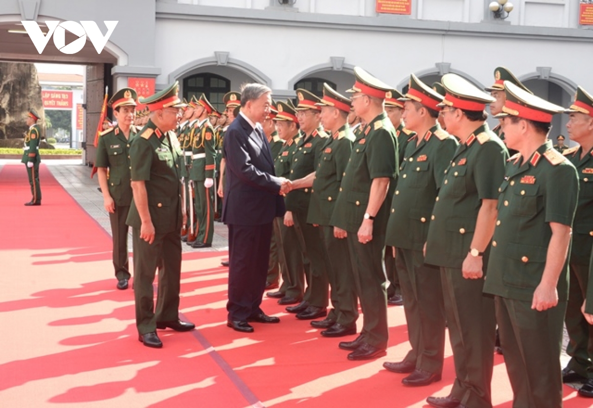 Lãnh đạo Bộ Quốc phòng đón Tổng Bí thư, Chủ tịch nước Tô Lâm đến thăm và làm việc