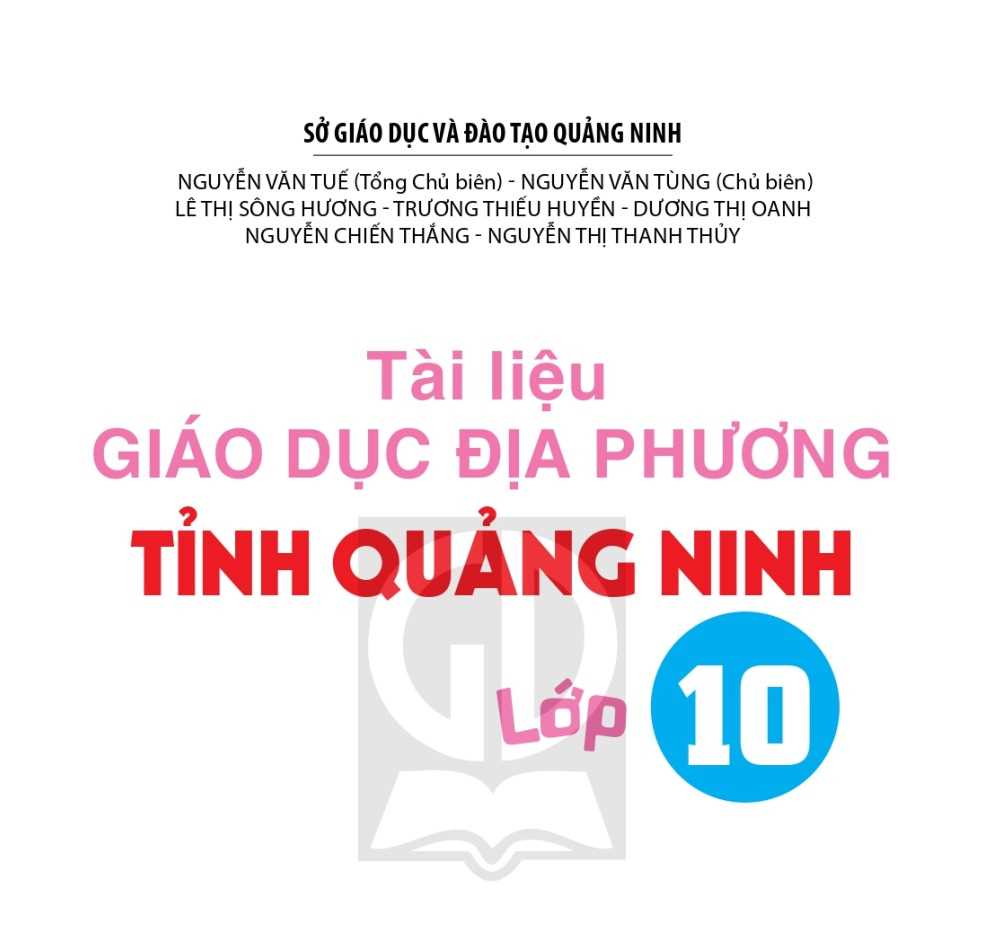 Trang bìa tài liệu giáo dục địa phương dành cho học sinh lớp 10.