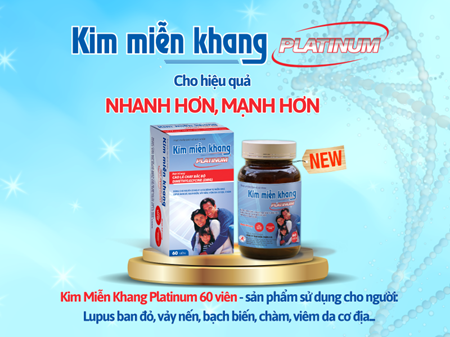 Dạng đ&oacute;ng g&oacute;i Kim Miễn Khang Platinum 60 vi&ecirc;n gi&uacute;p cải thiện lupus nhanh hơn, mạnh hơn