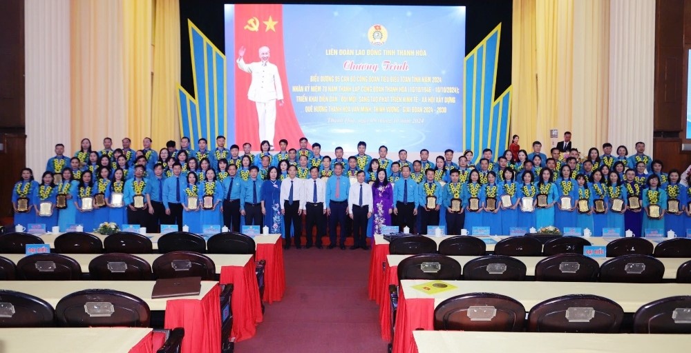 Thanh Hóa: Biểu dương 95 cán bộ công đoàn tiêu biểu năm 2024
