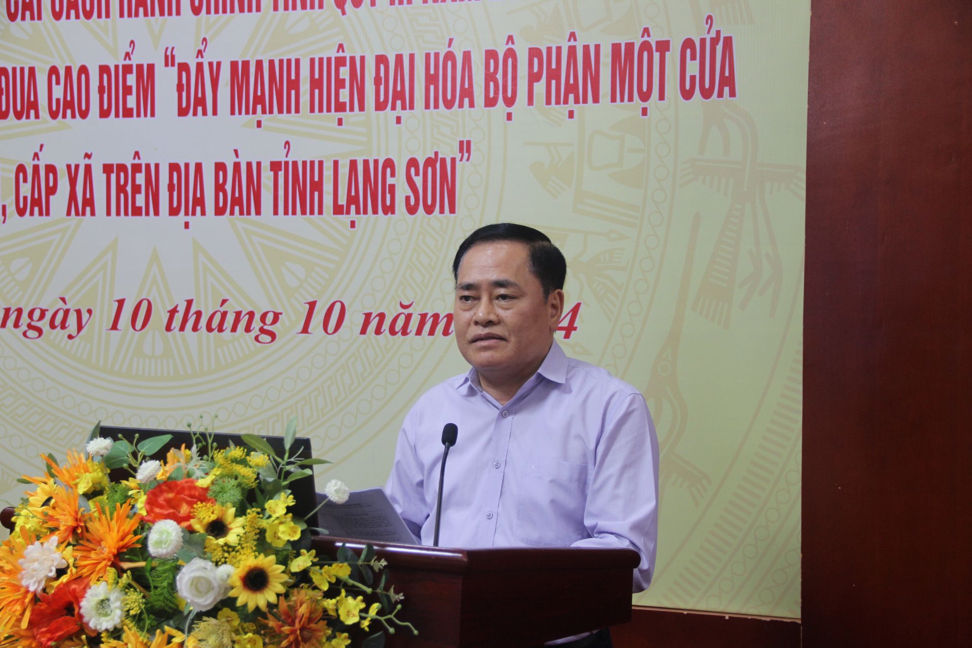 Chủ tịch UBND tỉnh Lạng Sơn Hồ Tiến Thiệu phát biểu chỉ đạo