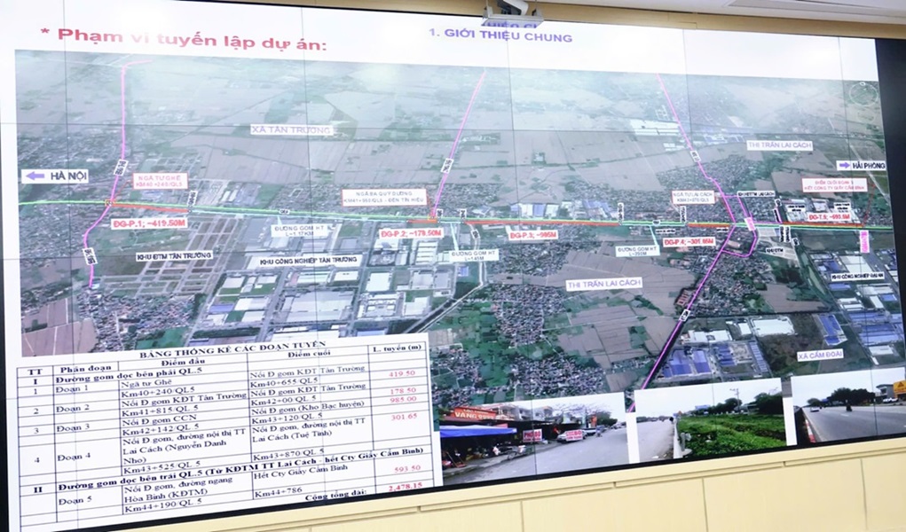 Dự án xây dựng đường gom quốc lộ 5, đoạn qua địa phận huyện Cẩm Giàng (Hải Dương).