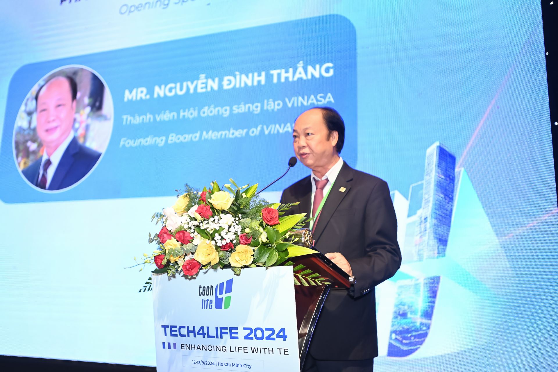 Doanh nhân Nguyễn Đình Thắng phát biểu khai mạc triển lãm Tech4life 2024