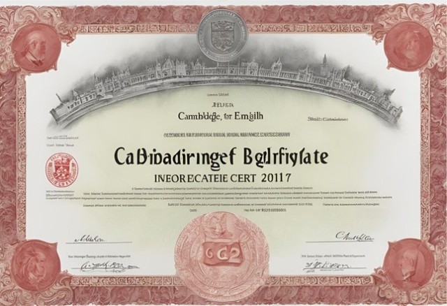 Một loại chứng chỉ mà Cambridge International từng cấp cho học viên.