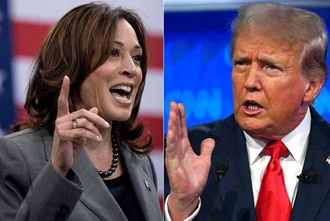 Bà Kamala Harris và ông Donald Trump. Ảnh: Xinhua