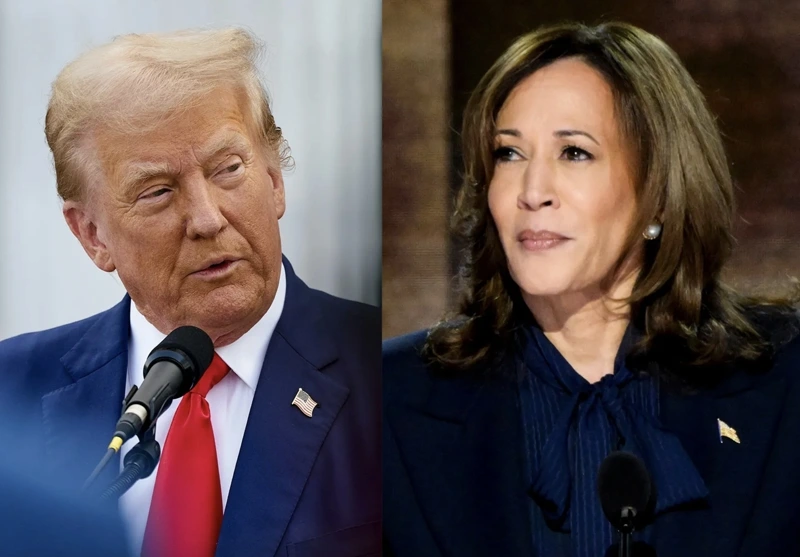 Hai ứng cử viên tổng thống Mỹ 2024: ông Donald Trump (trái) và bà Kamala Harris. Ảnh: Bloomberg.