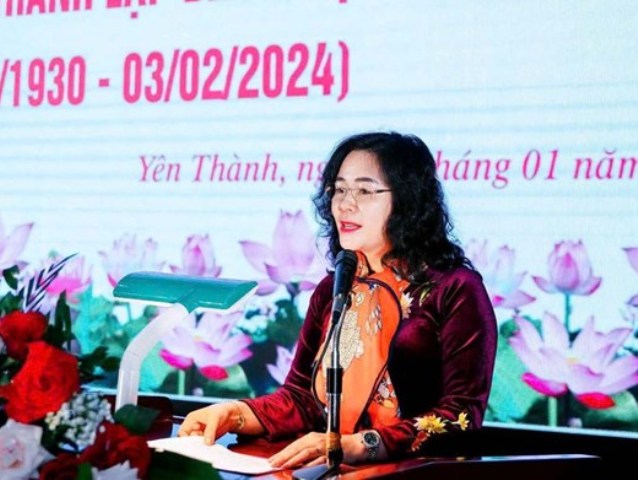 Bà Lê Thị Hoài Chung - Bí thư Huyện ủy Yên Thành được điều động, bổ nhiệm giữ chức Giám đốc Sở Y tế Nghệ An.