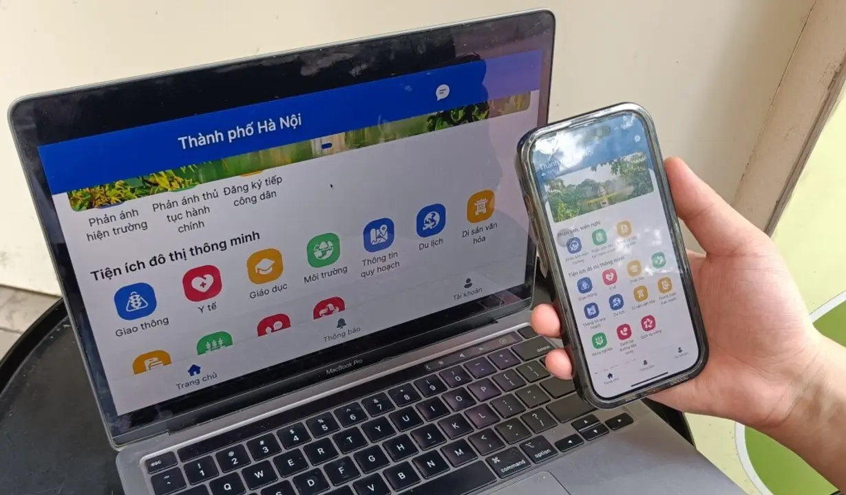 Giao diện Ứng dụng Công dân Thủ đô số (iHaNoi).