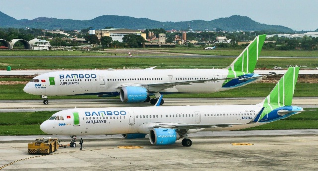 Máy bay cửa Bamboo Airways. Ảnh: DN