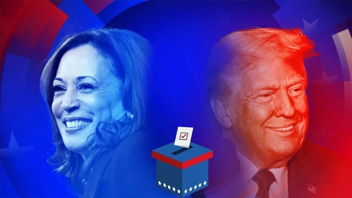 Bầu cử Tổng thống Mỹ 2024: Ông Donald Trump và bà Kamala Harris tranh đua rất sít sao ở 7 bang chiến trường. (Nguồn: AP)