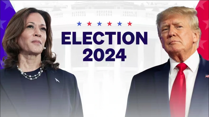 Ứng viên Harris và Trump trong bầu cử Mỹ 2024. Đồ họa: SBS.