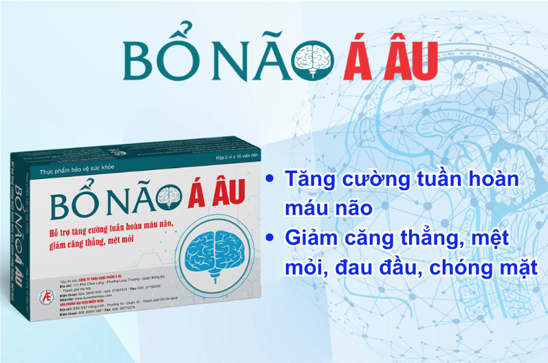 TPBVSK Bổ Não Á Âu giúp hỗ trợ cải thiện đau đầu, hoa mắt, chóng mặt TPBVSK Bổ Não Á Âu giúp hỗ trợ cải thiện đau đầu, hoa mắt, chóng mặt