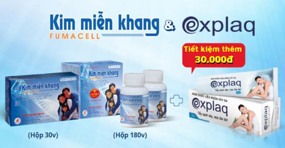 Bộ đôi trong uống ngoài bôi Kim Miễn Khang và Explaq tác dụng tốt trên bệnh vảy nến da đầu