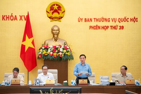 Phó Chủ tịch Quốc hội Nguyễn Khắc Định điều hành phiên họp