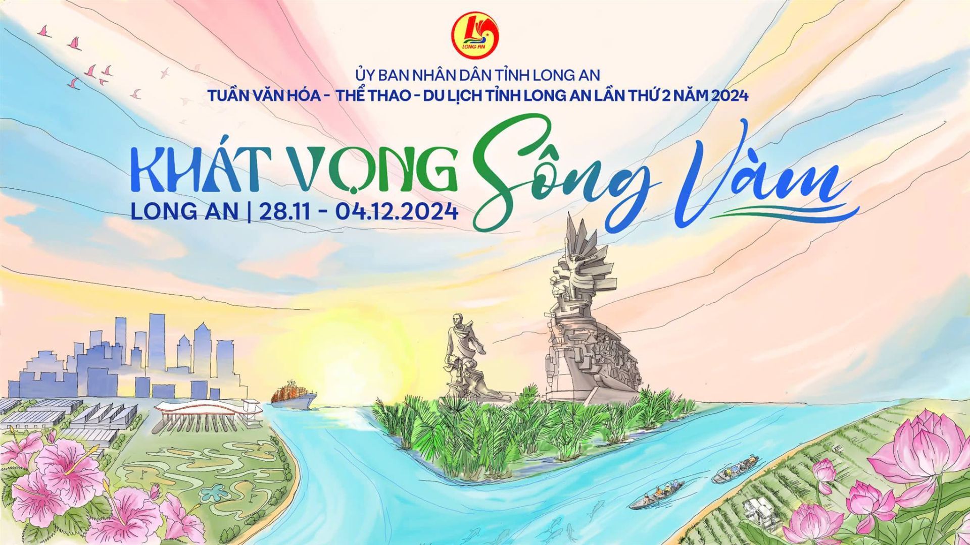 Bộ nhận diện Tuần Văn hóa - Thể thao - Du lịch tỉnh Long An lần thứ 2 năm 2024