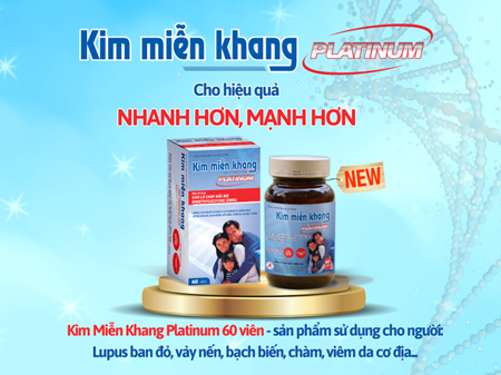 Dạng đóng gói Kim Miễn Khang Platinum 60 viên giúp cải thiện vảy nến da đầu nhanh hơn, mạnh hơn