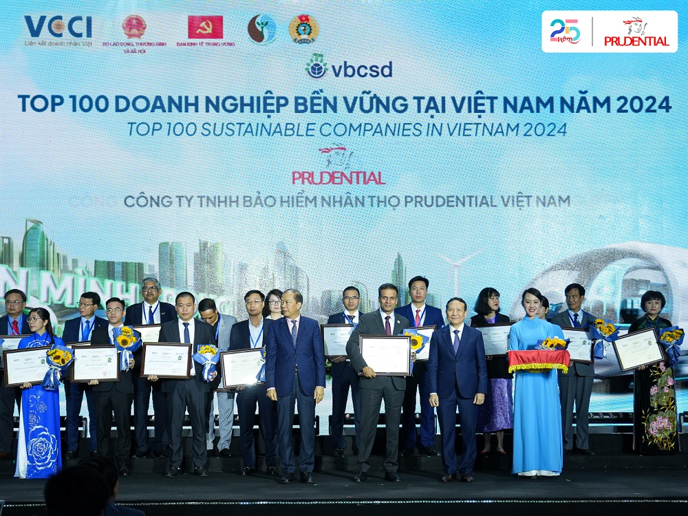 Prudential nằm trong top doanh nghiệp Bền vững Việt Nam 2024