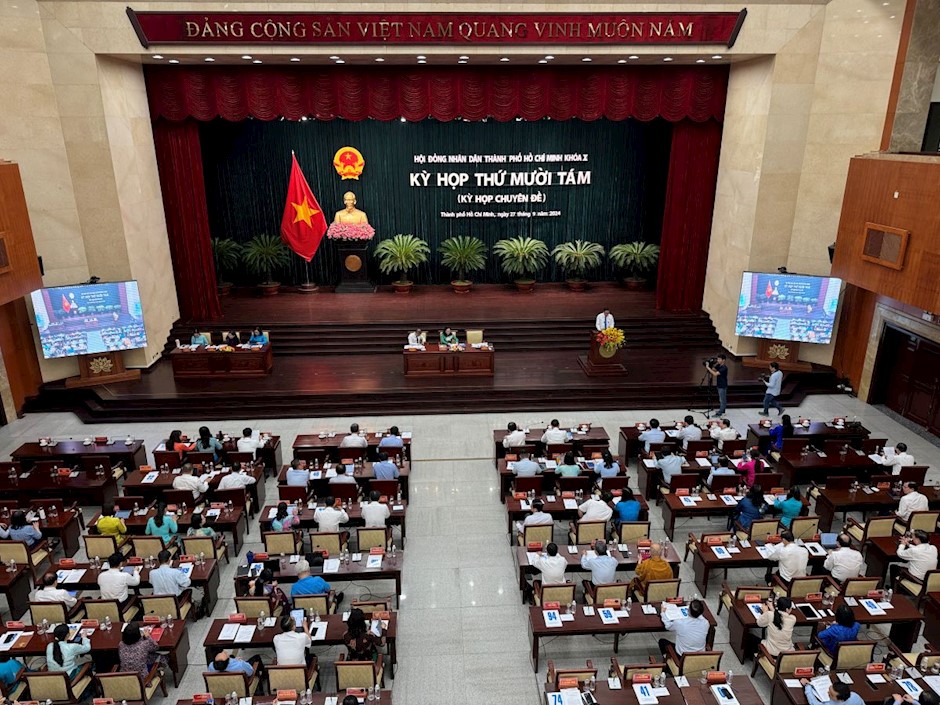 Quang cảnh tại kỳ họp HĐND TP. Hồ Chí Minh khóa X, nhiệm kỳ 2021-2026