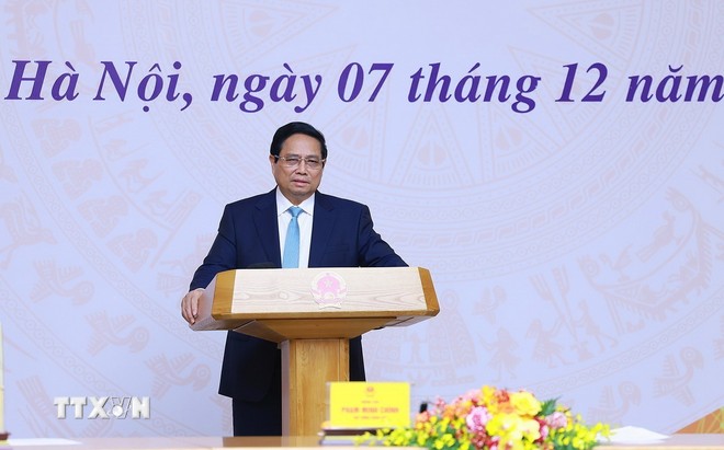 Thủ tướng Phạm Minh Chính gặp mặt các Trưởng cơ quan đại diện Việt Nam ở nước ngoài trước khi đi nhận nhiệm vụ. (Ảnh: Dương Giang/TTXVN)