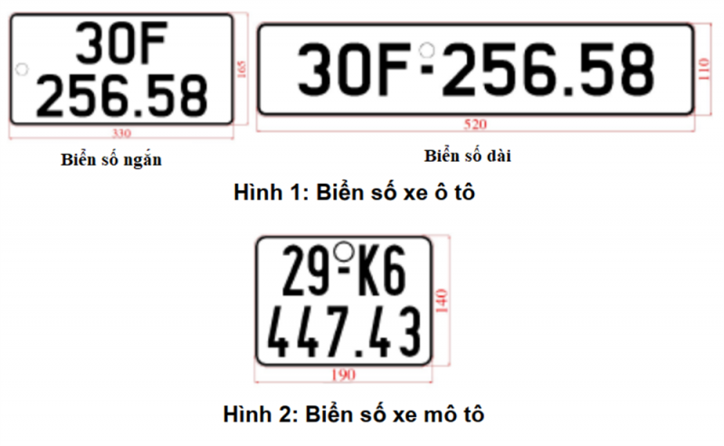 Quy chuẩn về biển số xe ô tô và biển số xe mô tô sẽ áp dụng từ ngày 1/1/2025.