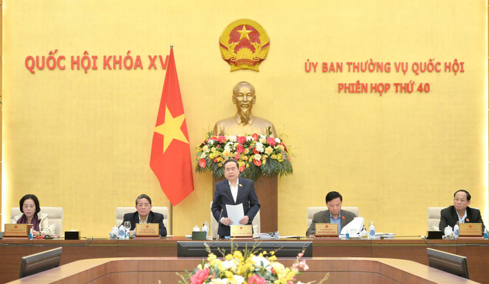 Chủ tịch Quốc hội Trần Thanh Mẫn chủ trì phiên họp. Ảnh: Hồ Long