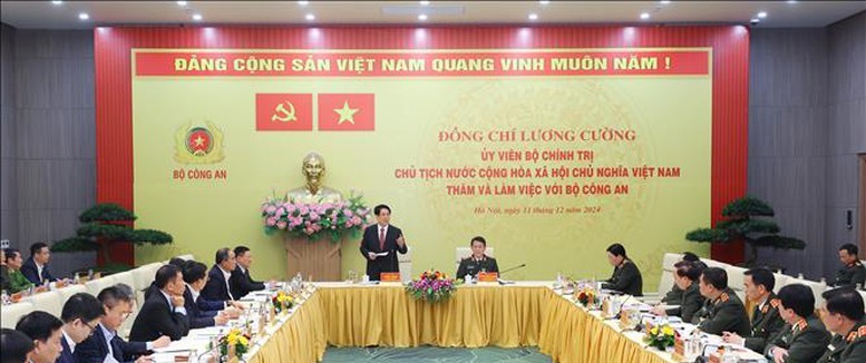 Chủ tịch nước Lương Cường phát biểu chỉ đạo. Ảnh: TTXVN