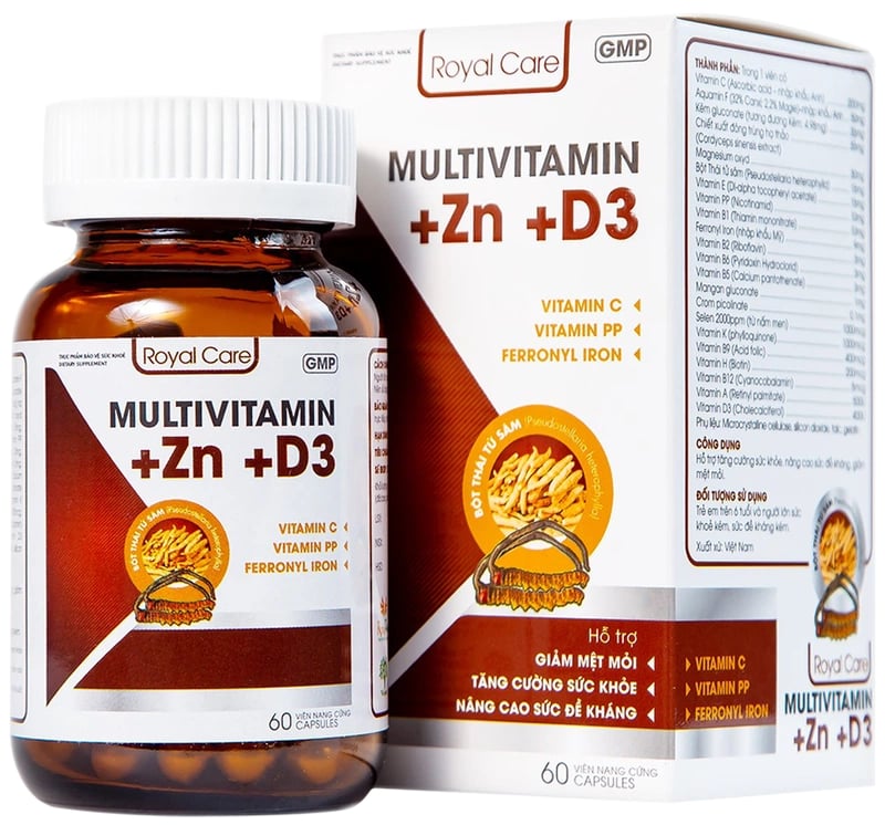 Mệt mỏi cả ngày? Cải thiện sức khỏe với TPBVSK Royal Care Multivitamin + Zn + D3