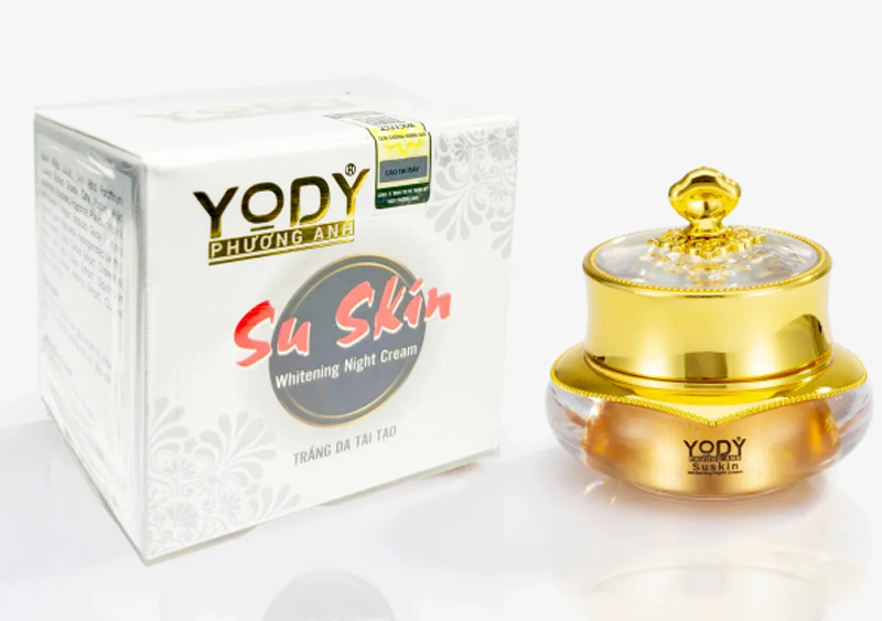 Sản phẩm Su Skin Whitening Night Cream trắng da tái tạo (Nhãn hàng: Yody Phương Anh), loại Hộp 1 lọ 20g bị đình chỉ, thu hồi và tiêu huỷ