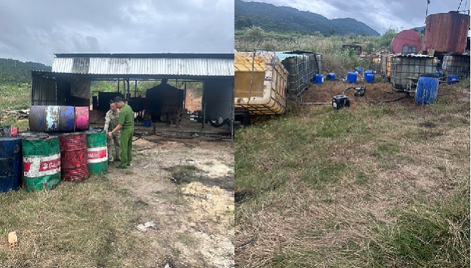 Triệt xóa thành công cơ sở tái chế nhớt thải thành nhớt "sạch"