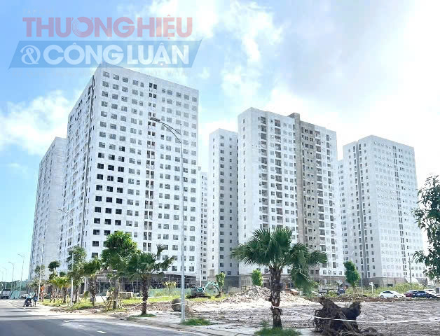 Khu chung cư nhà ở xã hội và Thương mại tại lô đất B4-2 thuộc Khu đô thị xanh Bàu Tràm Lakeside, quận Liên Chiểu. Ảnh Hoàng Hữu Quyết