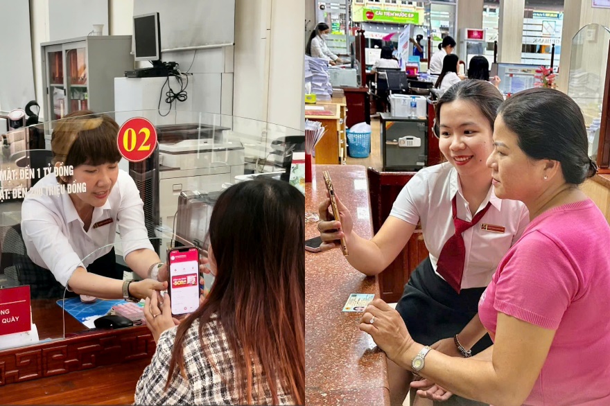 Các Chi nhánh Agribank khu vực miền Nam hỗ trợ khách hàng cập nhật sinh trắc học