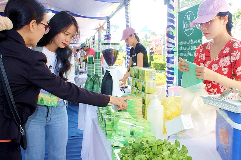 Một không gian trưng bày sản phẩm nông sản của Bà Rịa - Vũng Tàu