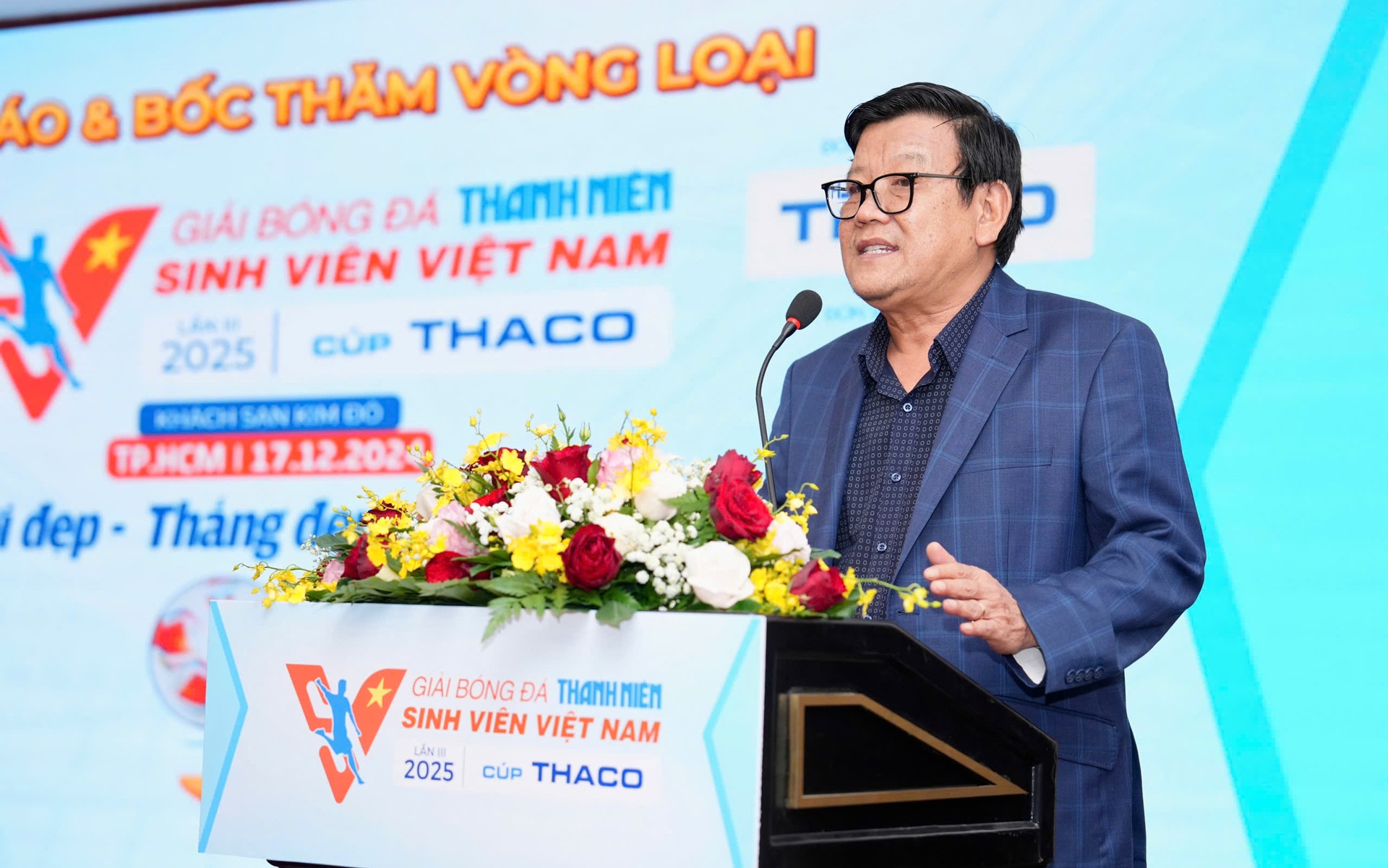 Ông Nguyễn Một - Giám đốc Cao cấp Phụ trách Văn hóa - Truyền thông THACO phát biểu tại buổi lễ