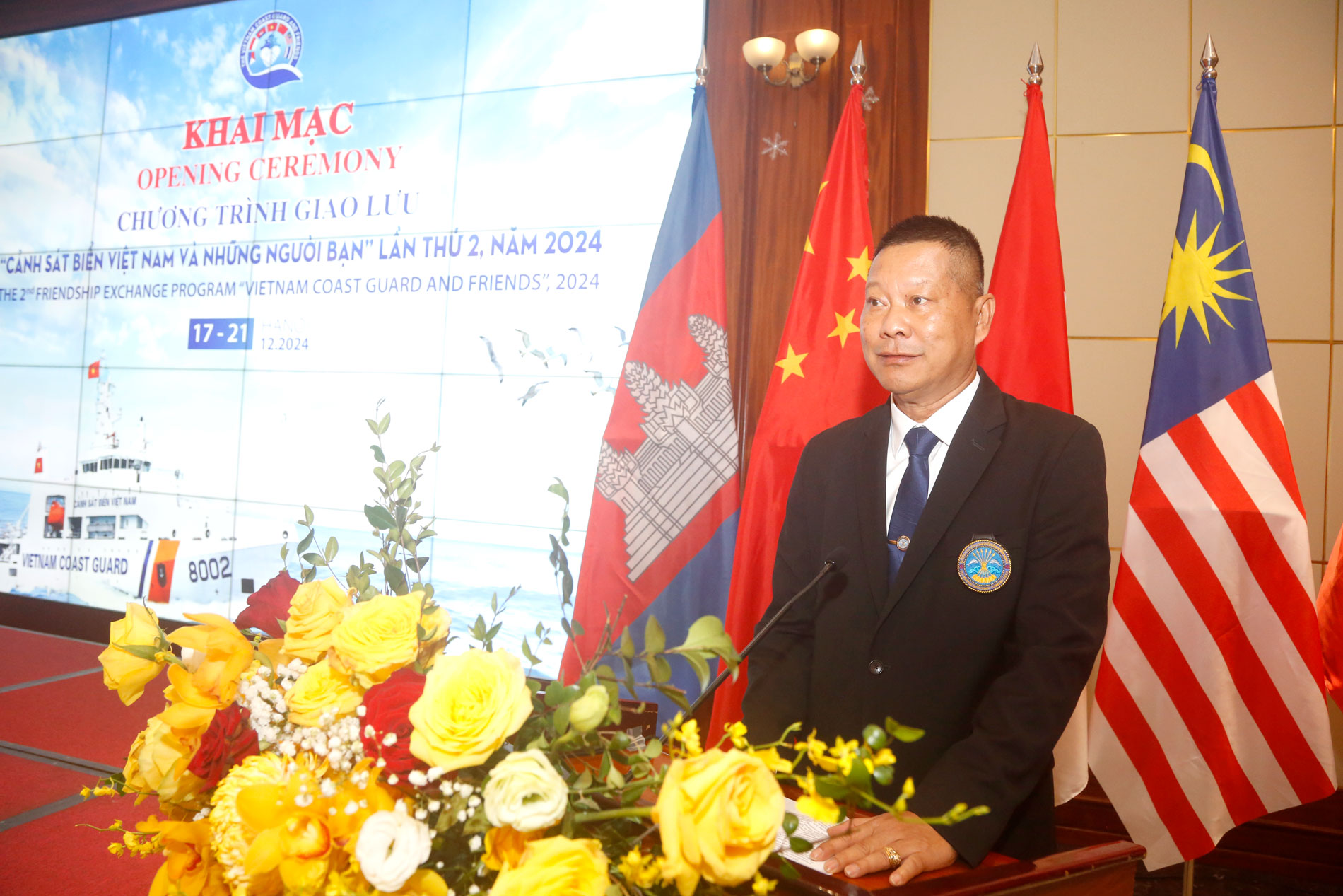 Phó Đô đốc Songrit Chatngern - Phó Tổng thư ký, Trung tâm Chỉ huy hàng hải Thái Lan phát biểu tại chương trình