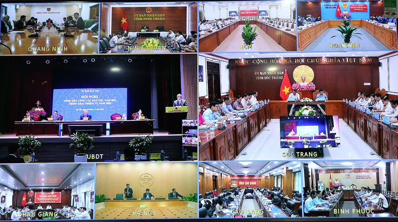 Hội nghị được tổ chức theo hình thức trực tiếp kết hợp trực tuyến, kết nối tới 53 điểm cầu các tỉnh, thành phố trực thuộc Trung ương - Ảnh: VGP/Nguyễn Hoàng Hội nghị được tổ chức theo hình thức trực tiếp kết hợp trực tuyến, kết nối tới 53 điểm cầu các tỉnh, thành phố trực thuộc Trung ương - Ảnh: VGP/Nguyễn Hoàng