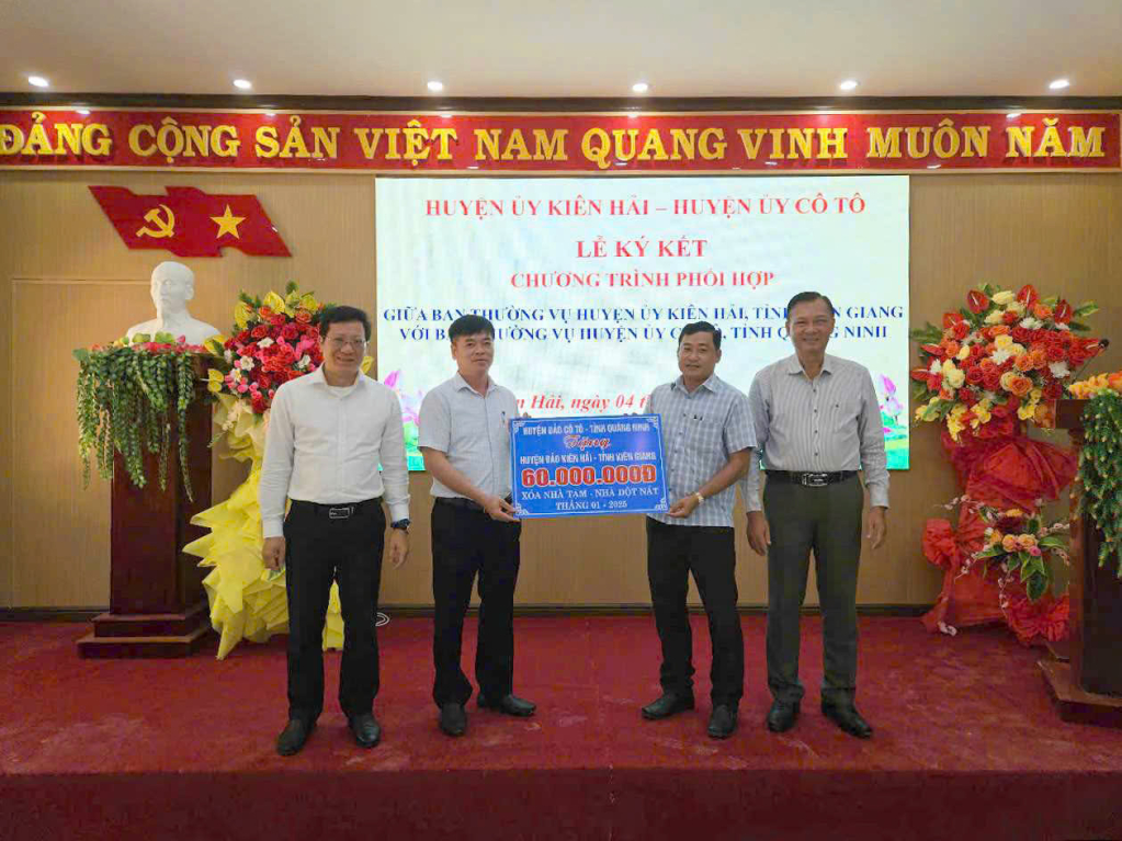 Huyện đảo Cô Tô và Kiên Hải ký kết Chương trình phối hợp công tác