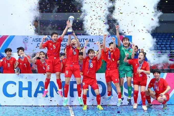 Đây là lần đầu tiên một đội tuyển futsal của Việt Nam lọt vào top 10 đội tuyển futsal nữ quốc gia do Futsalplanet bình chọn. (Ảnh: VFF)