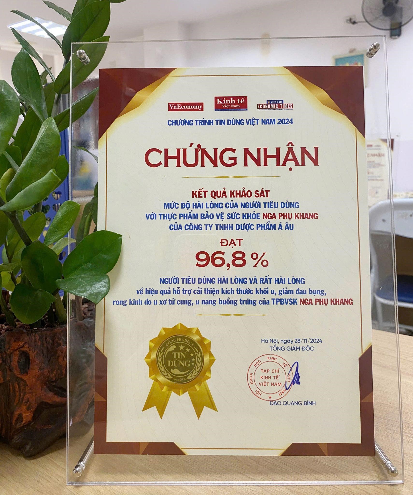 Khảo sát cho thấy, 96,8% người dùng hài lòng với hiệu quả của Nga Phụ Khang