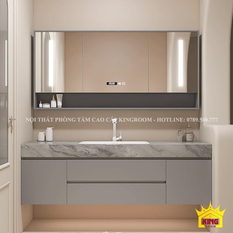Lavabo mặt đá thiết kế sang trọng, tiết kiệm không gian Lavabo mặt đá thiết kế sang trọng, tiết kiệm không gian