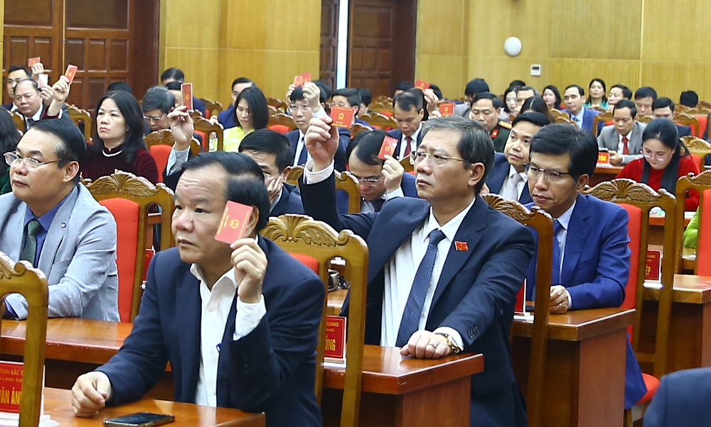 Các đại biểu biểu quyết thông qua các nghị quyết. Các đại biểu biểu quyết thông qua các nghị quyết.