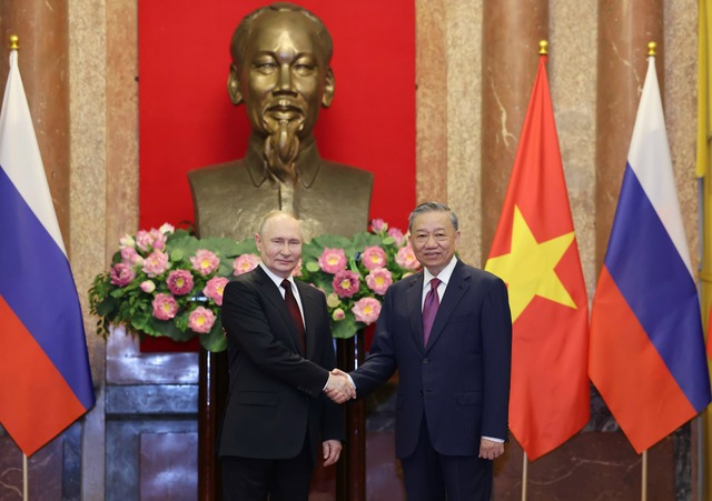 Tổng Bí thư Tô Lâm và Tổng thống Nga Putin. Ảnh: Phạm Hải