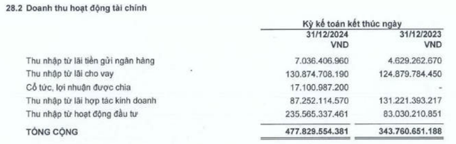 Doanh thu tài chính năm 2024 của TTC Land