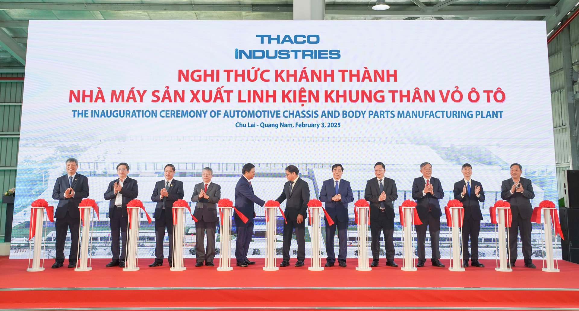 Nghi thức khánh thành Nhà máy Sản xuất Linh kiện khung thân vỏ ô tô